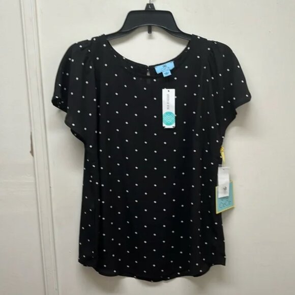 🍁🍂 NWT CECE Sharaden Flutter Sleeve Blouse - Picture 1 of 10